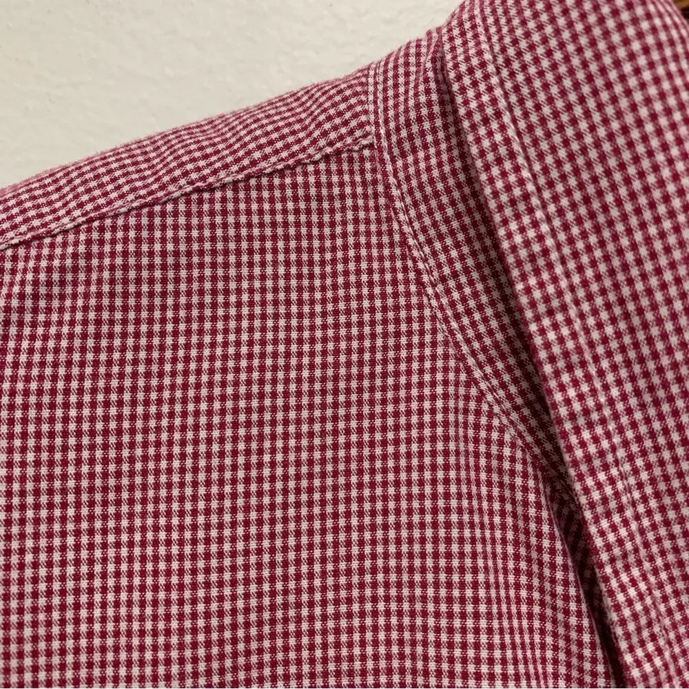 J Crew Slim Washed Button Down Shirt Size Large Mini Gingham Check Red Cotton‎ - Picture 6 of 10